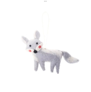 Felt Arctic Fox Ornament