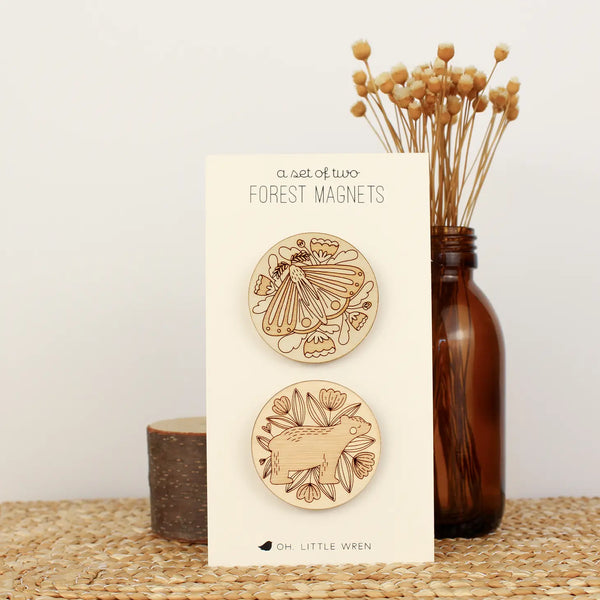 Forest Friends Wooden Magnets - Set of 2