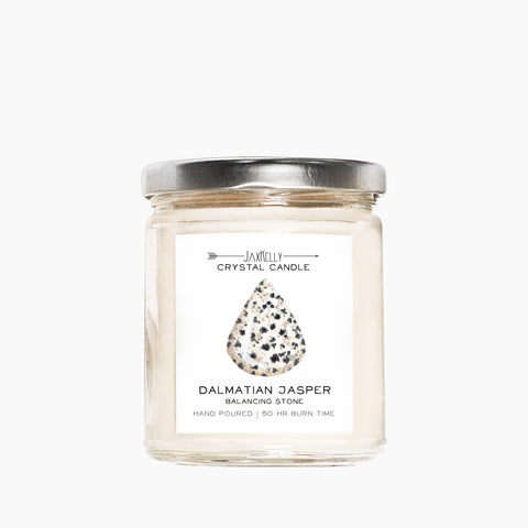 Dalmatian Jasper Crystal Candle - Balance | 9 oz