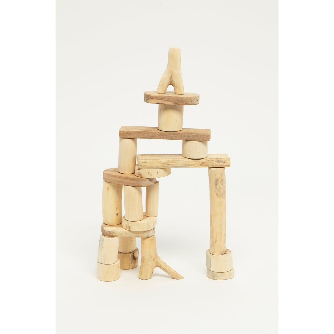 Tree Blocks Baby Blocks Bark-less Set - 12 Pieces