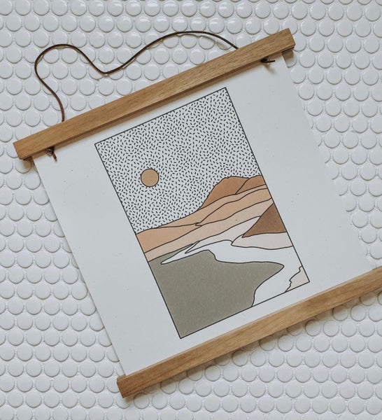 Magnetic Teak Wood Frame / Poster Hanger - 13 inch