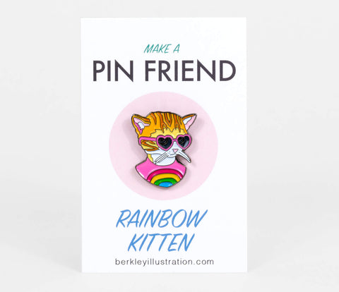 Rainbow Kitten Pin