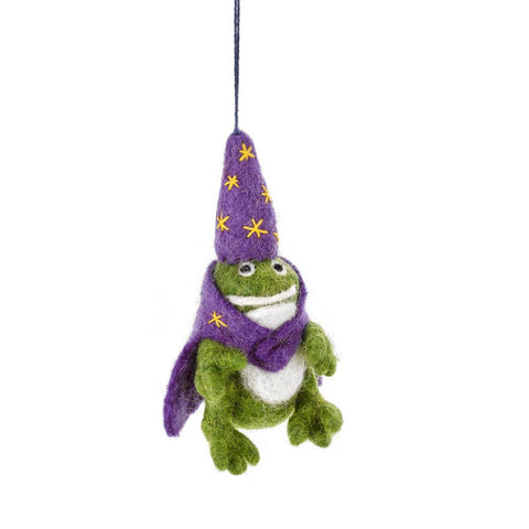 Felt Wizard Frog Ornament