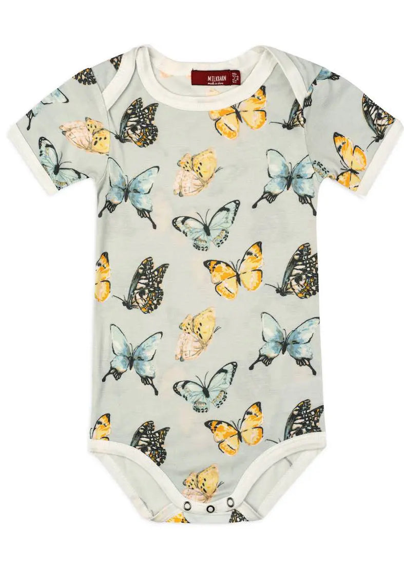 Milkbarn Short Sleeve Onesie - Butterflies