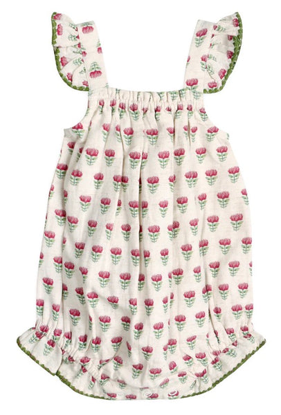 Delaney Block Floral Baby Romper + Headband