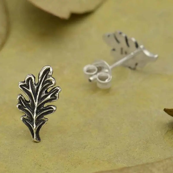 Sterling Silver Oak Leaf Earrings