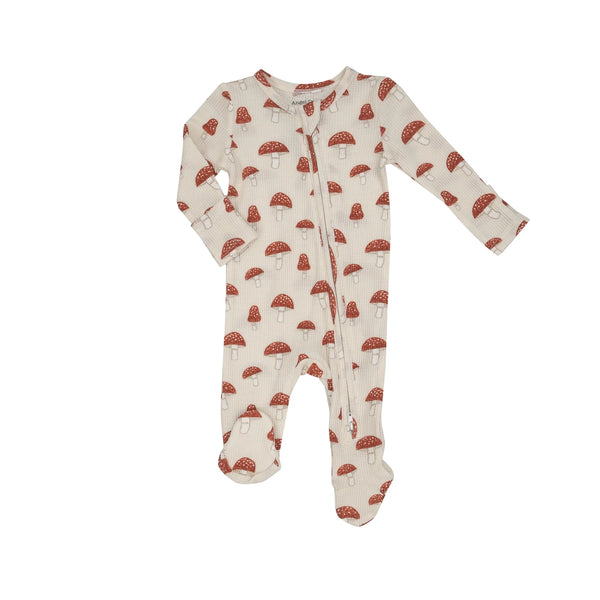 Sketchy Mushroom 2 Way Zipper Footie