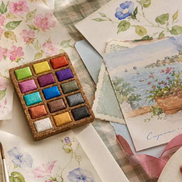 Metallic Watercolor Pans | Cork Palette