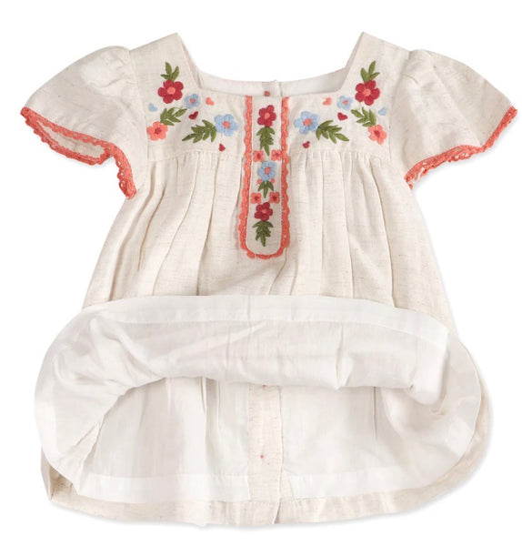 Gabi Embroidered Baby Dress + Bloomer
