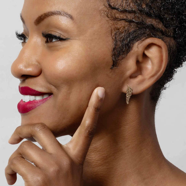 Bronze Fern Stud Earrings