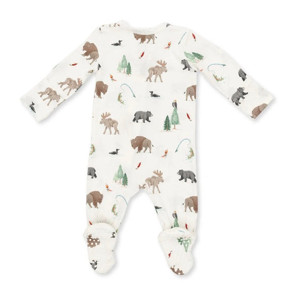 Northern Woodland Animals 2-Way Zipper Footie