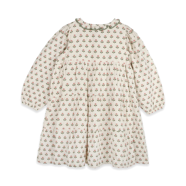 Bella Block Printed Floral Girl Dress
