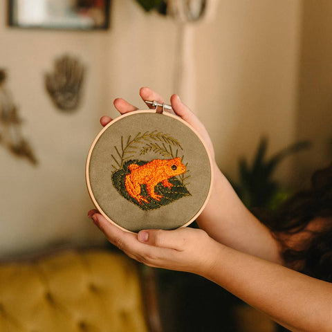 Golden Toad Embroidery Kit
