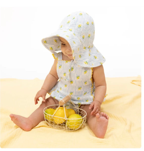 Lovely Lemons Wide Brim Sun Hat