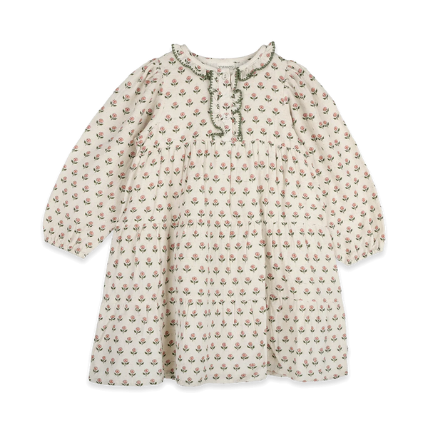 Bella Block Printed Floral Girl Dress