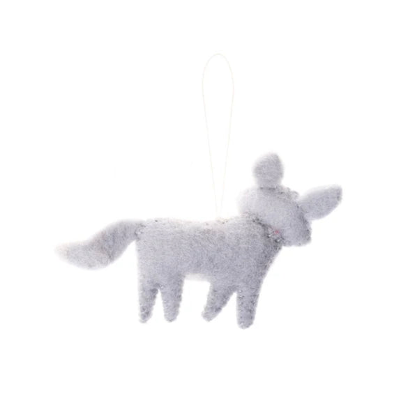 Felt Arctic Fox Ornament