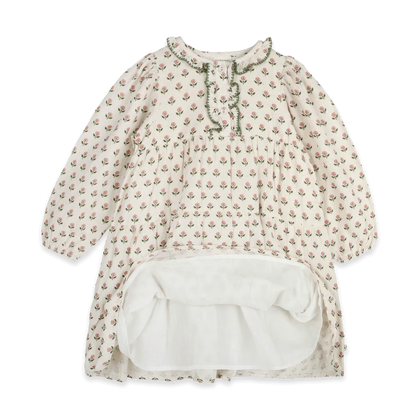 Bella Block Printed Floral Girl Dress