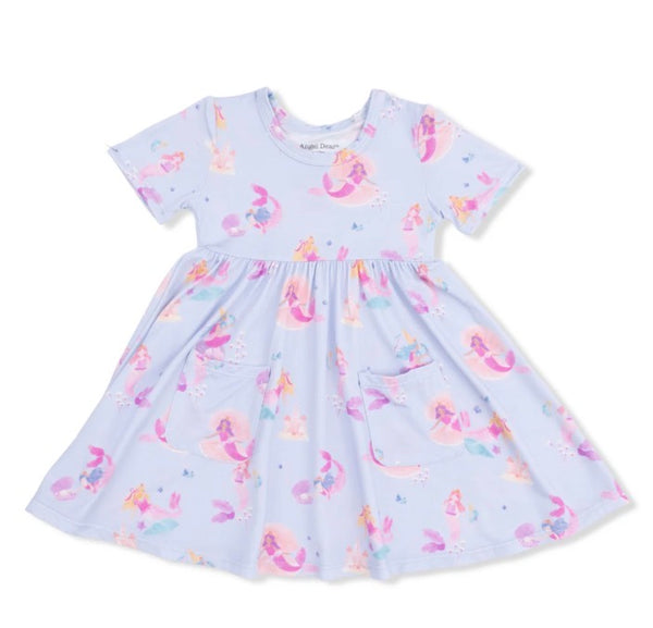 Mermaid Princesses Twirly Short Sleeve Dress