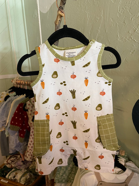 Veggies Side Pocket Baby Romper