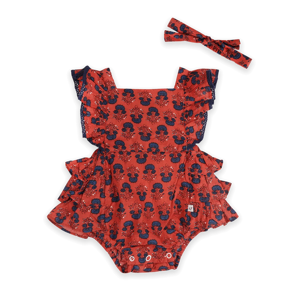 Isadora Jaipur Floral Baby Romper & Headband Set