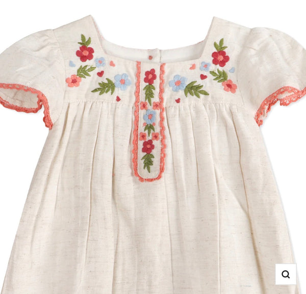 Gabi Embroidered Baby Dress + Bloomer