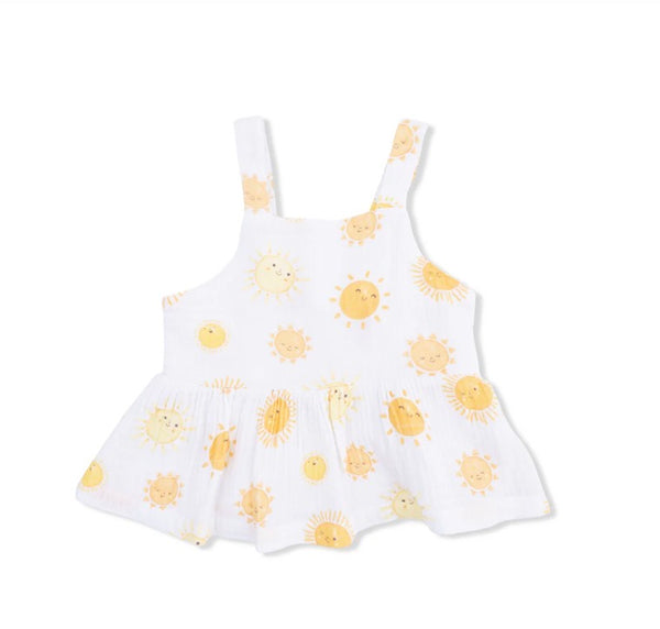 Happy Suns Peplum Tank with Wide Leg Pant