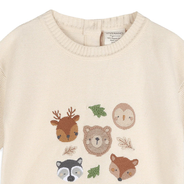 Woodland Animals Knit Baby Pullover