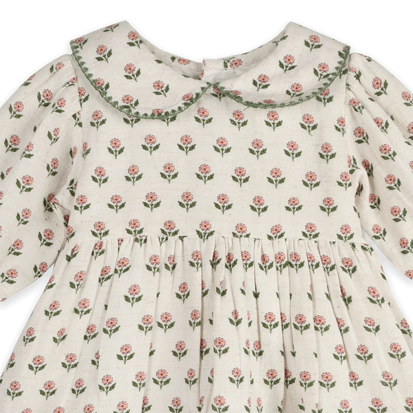 Rosamund Block Print Floral Baby Dress & Bloomer Set