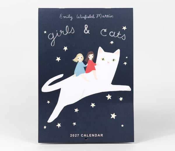 Girls & Cats 2027 Wall Calendar