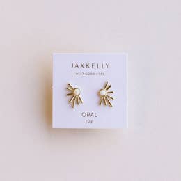Sun Ray Opal Earrings