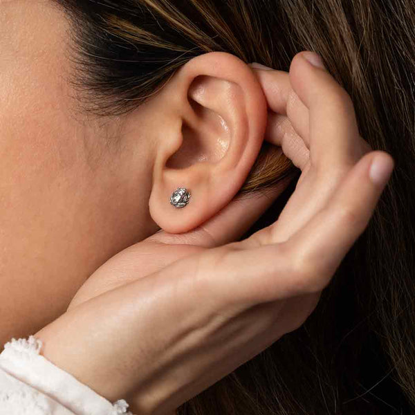 Sterling Silver Tiny Frog Stud Earrings