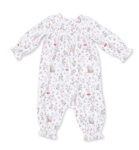 Enchanted Woodland Smocked Long Sleeve Romper
