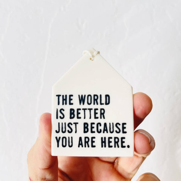 Porcelain Quote Ornament