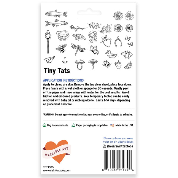 Tiny Temporary Tattoo Sheets