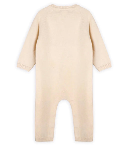 Bird & Floral Embroidered Baby Knit Jumpsuit