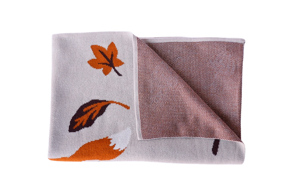 Leaping Fox Knit Blanket