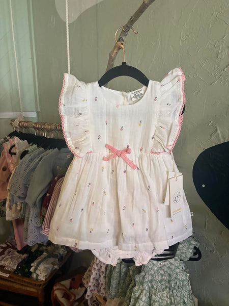 Sylvie Flower Baby Dress + Bloomer
