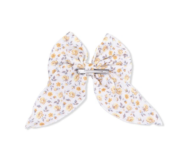 Yellow Country Roses Bow Clip