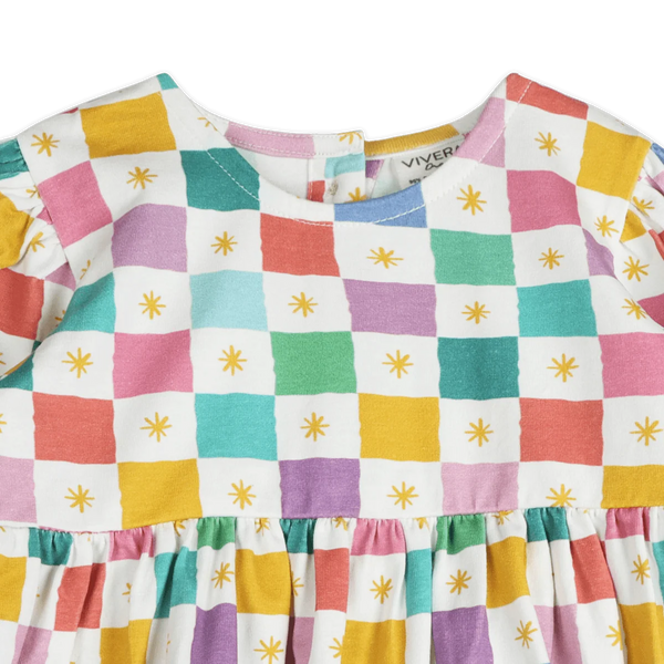 Colorful Checks Baby Dress & Bloomer