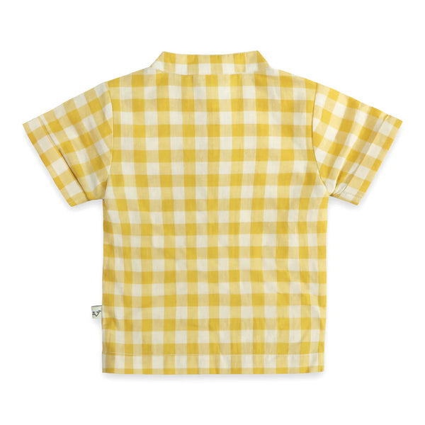 Aiden Gingham Baby Shirt + Linen shorts
