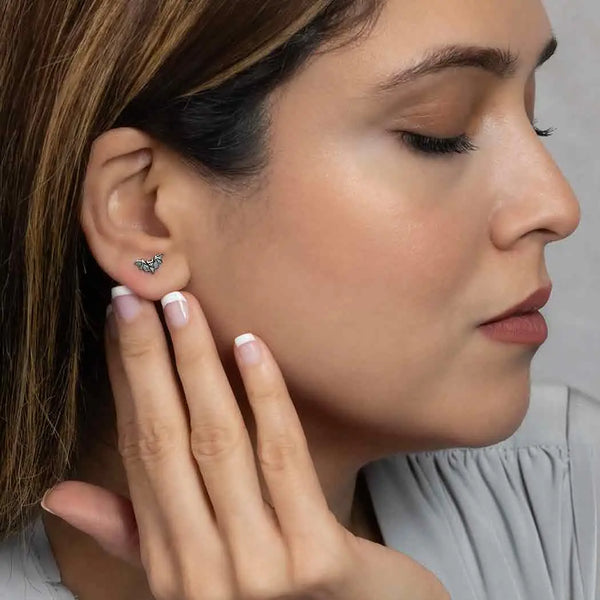 Sterling Silver or Bronze Bat Stud Earrings
