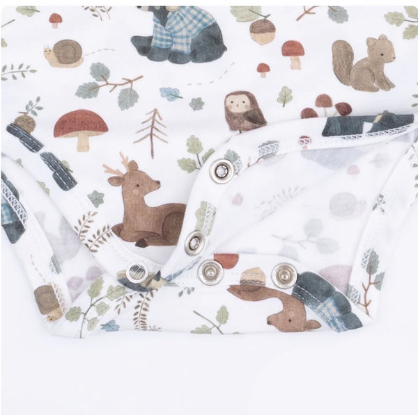 Southern Woodland Animals Long Sleeve Onesie