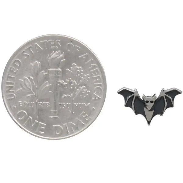 Sterling Silver or Bronze Bat Stud Earrings
