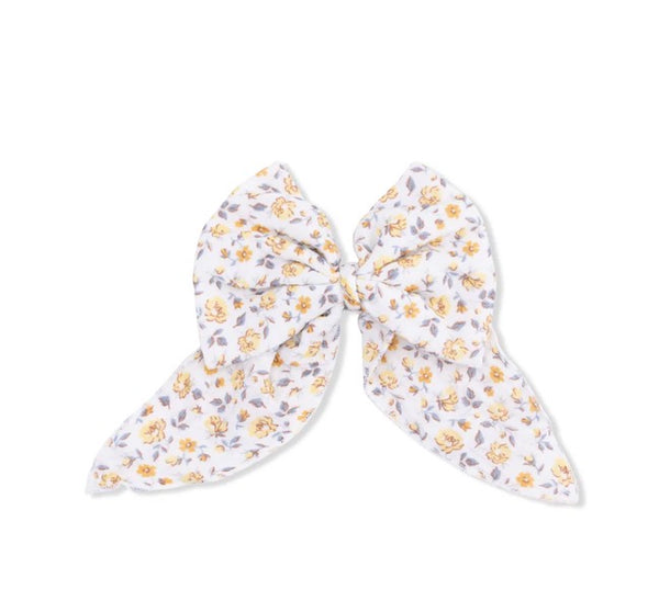 Yellow Country Roses Bow Clip