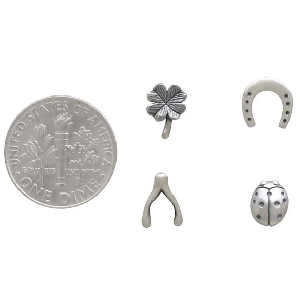 Sterling Silver Good Luck Stud Earring Set