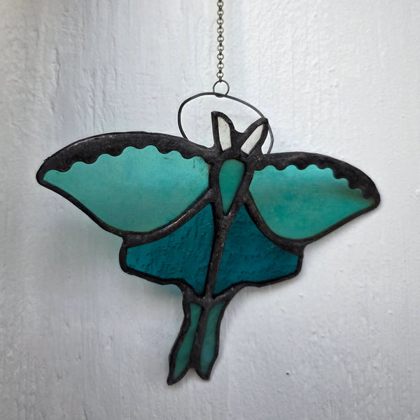 Teal/ Blue Luna Moth Suncatcher