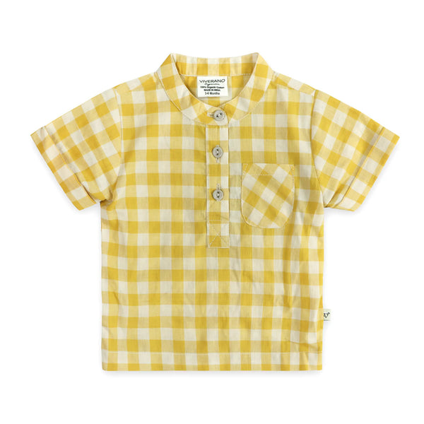 Aiden Gingham Baby Shirt + Linen shorts