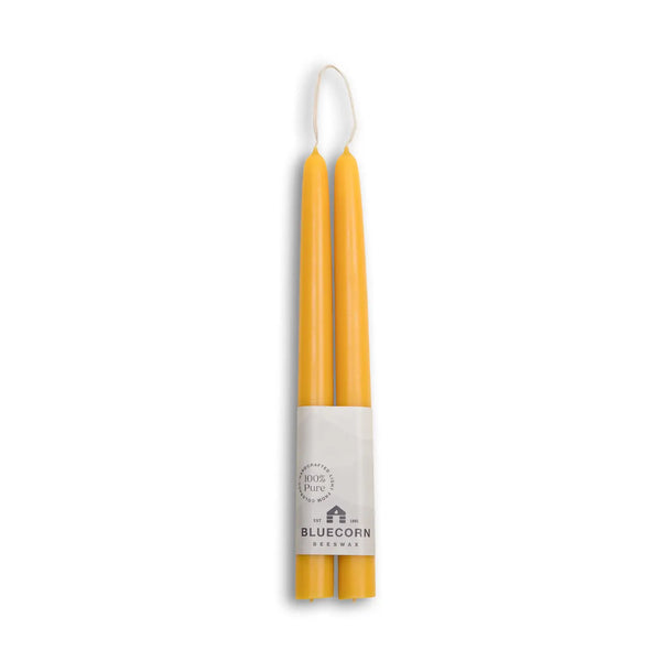 10” Bluecorn Beewax Taper Candles