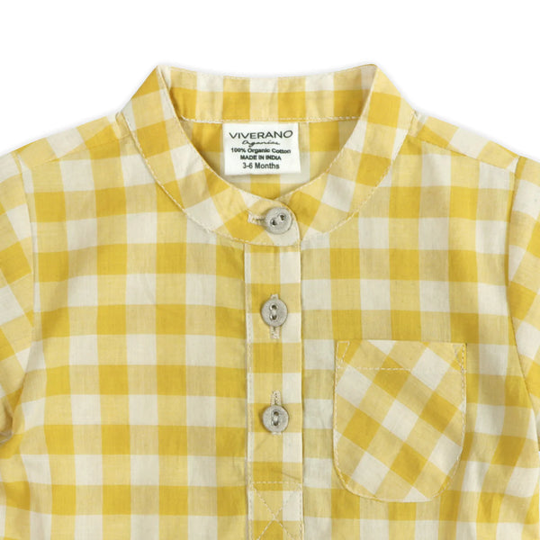 Aiden Gingham Baby Shirt + Linen shorts