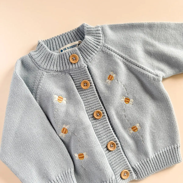 Cotton Blue Bee Cardigan